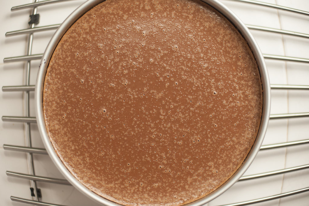 place the chocolate to the 4th power cheesecake on an IKEA cooling rack