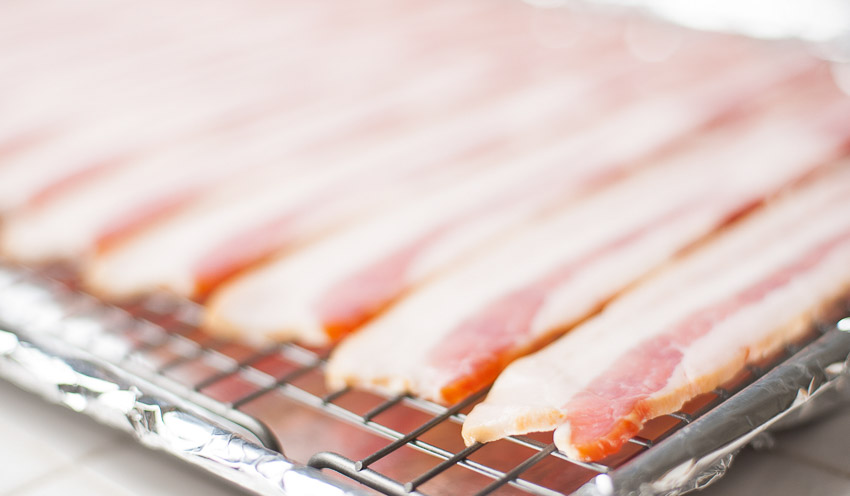 BACON ON COOKING RACK