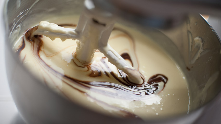 BATTER IN BOWL OF STAND MIXER