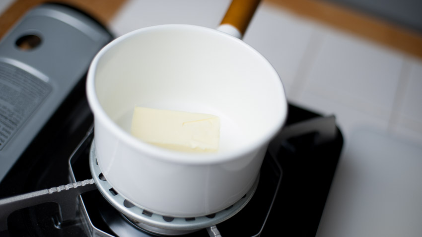 BUTTER MELTING IN BUTTER WARMER