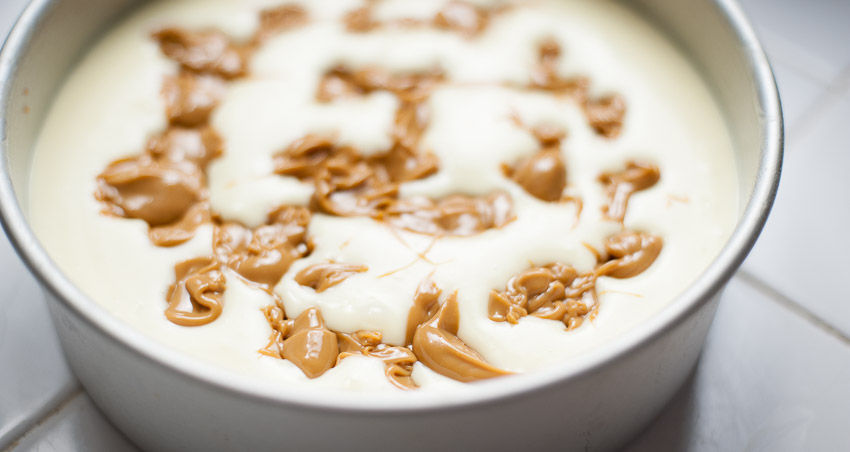 LUMPS OF DULCE IN BATTER